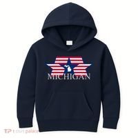 Retro Michigan Star Map Kids Hoodie thumb 0