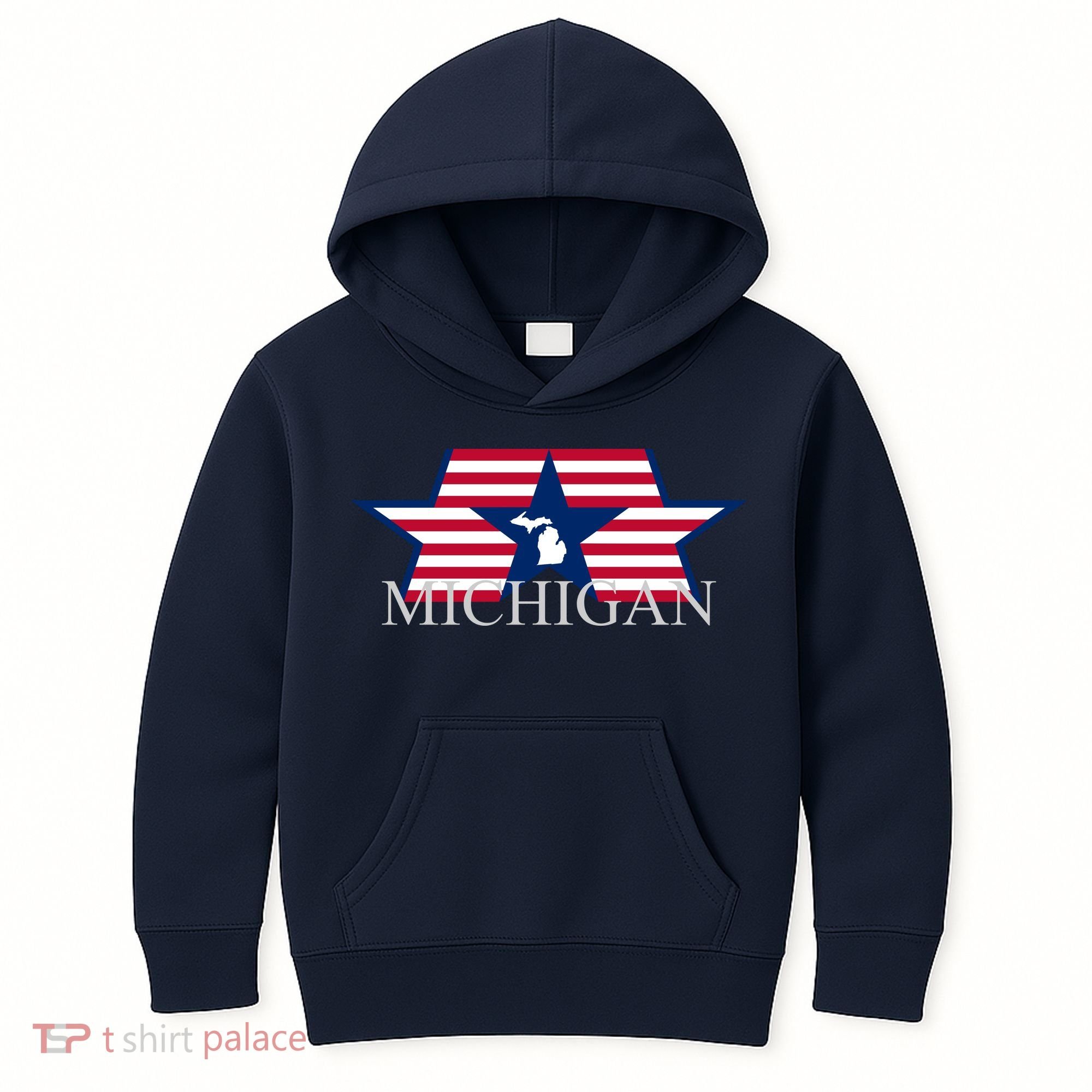 Retro Michigan Star Map Kids Hoodie