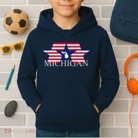 Retro Michigan Star Map Kids Hoodie thumb 2