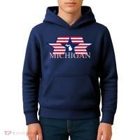 Retro Michigan Star Map Kids Hoodie thumb 4