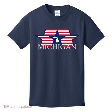 Retro Michigan Star Map Kids T-Shirt