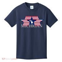 Retro Michigan Star Map Kids T-Shirt thumb 0