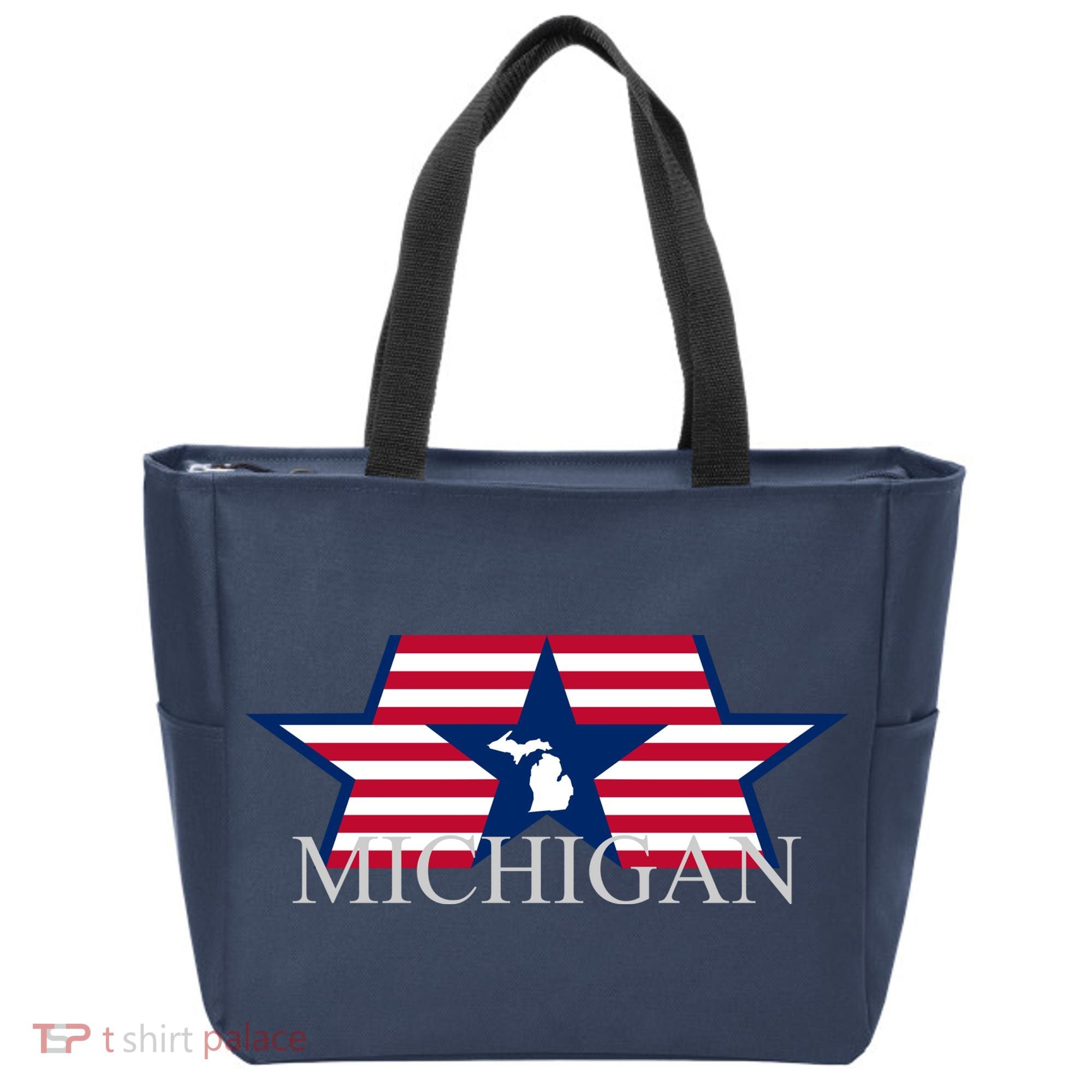 Retro Michigan Star Map Tote Bag