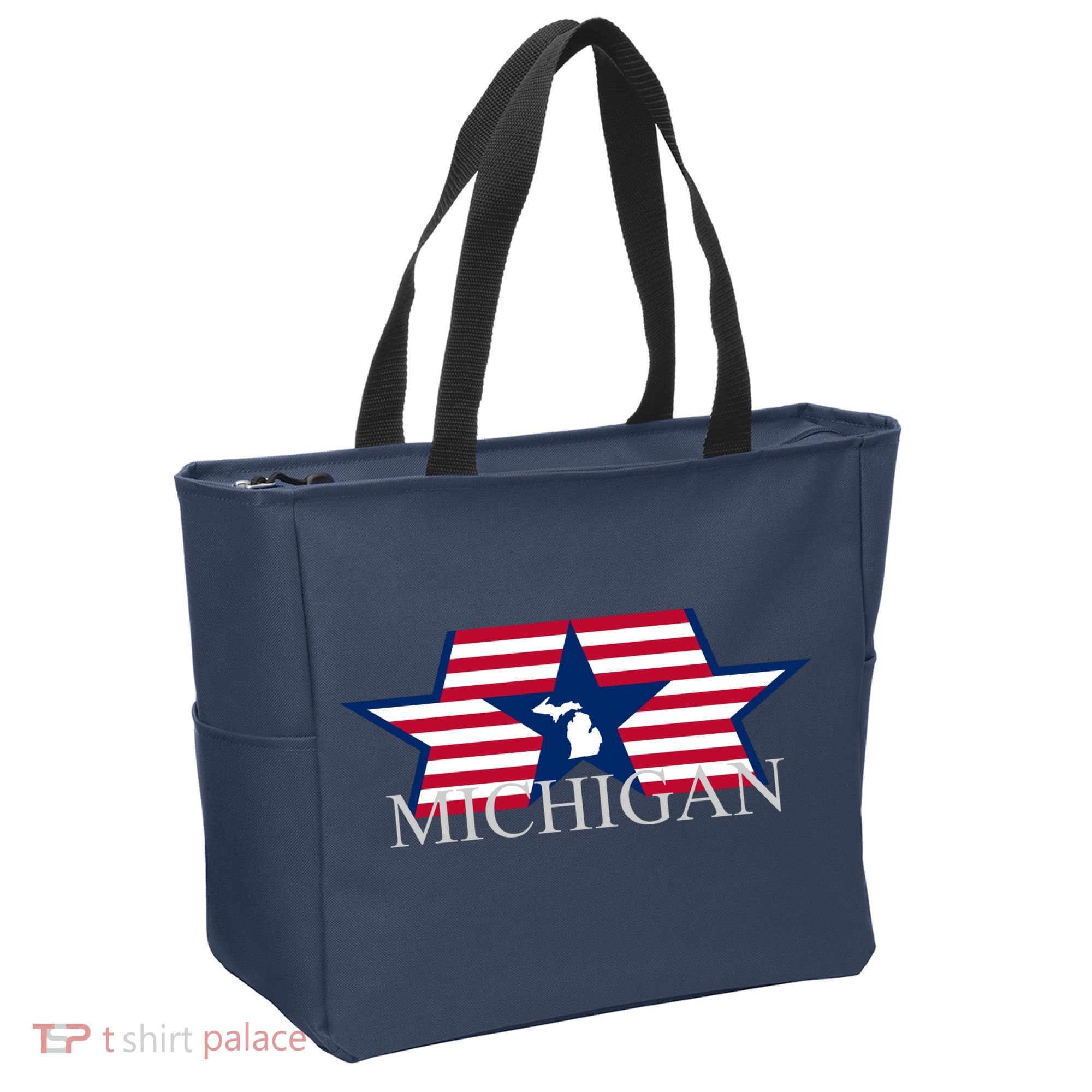 Retro Michigan Star Map Tote Bag