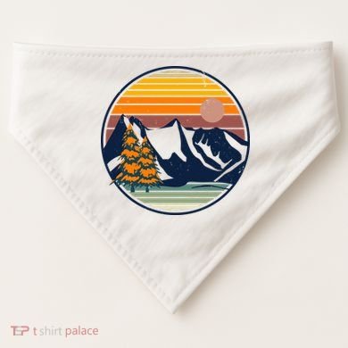 Retro Mountain Sunset Nature USA-Made Doggie Bandana