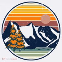 Retro Mountain Sunset Nature USA-Made Doggie Bandana thumb 2