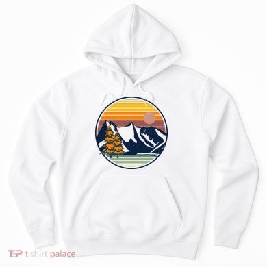 Retro Mountain Sunset Nature Hoodie