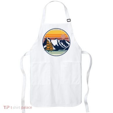 Retro Mountain Sunset Nature Apron