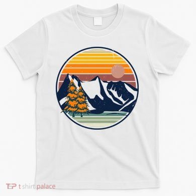Retro Mountain Sunset Nature T-Shirt