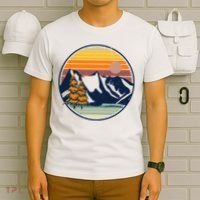 Retro Mountain Sunset Nature T-Shirt thumb 6