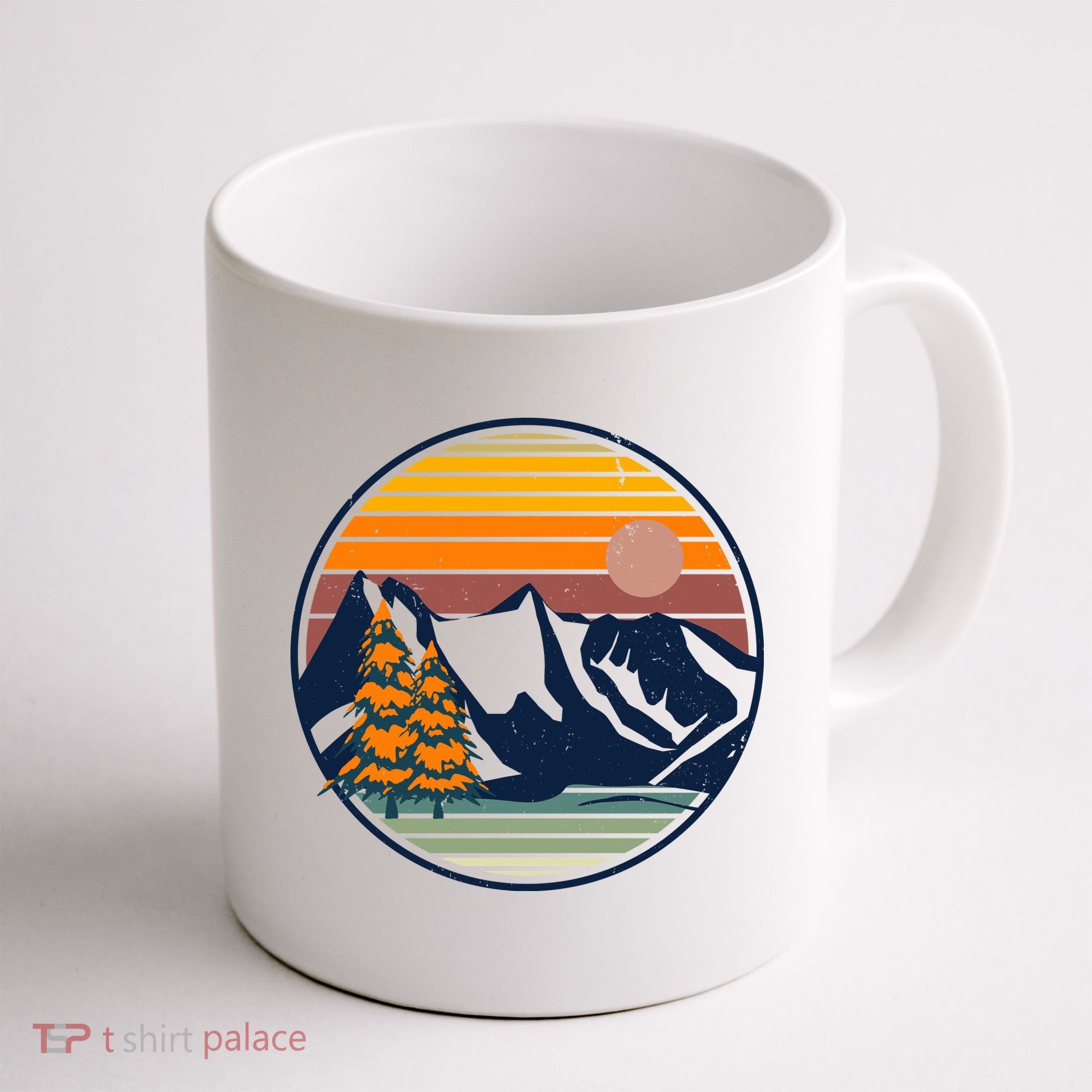 Retro Mountain Sunset Nature Coffee Mug