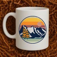 Retro Mountain Sunset Nature Coffee Mug thumb 2