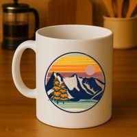 Retro Mountain Sunset Nature Coffee Mug thumb 4