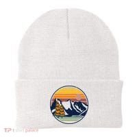 Retro Mountain Sunset Nature Beanie thumb 0