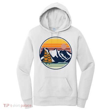 Retro Mountain Sunset Nature Women's Hoodie