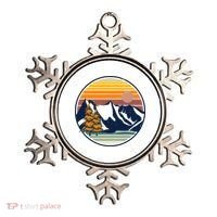 Retro Mountain Sunset Nature Ornament thumb 0
