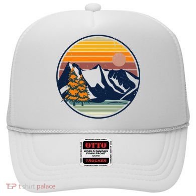 Retro Mountain Sunset Nature Hat