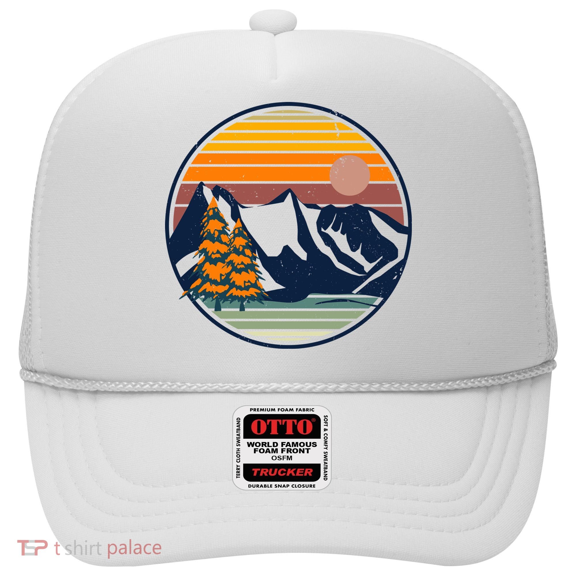 Retro Mountain Sunset Nature Hat