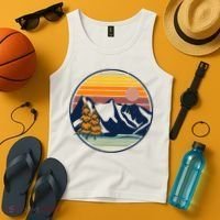 Retro Mountain Sunset Nature Tank Top thumb 4