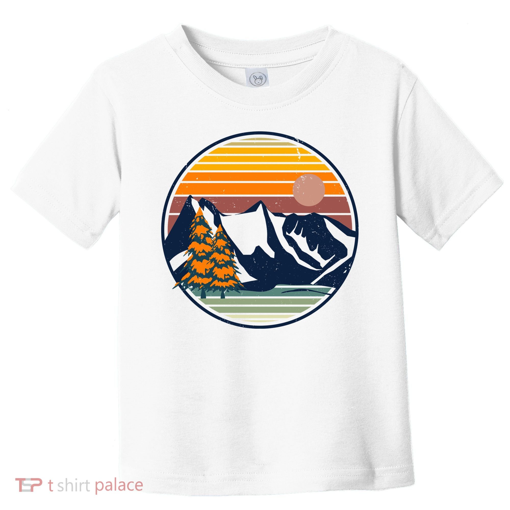 Retro Mountain Sunset Nature Toddler T-Shirt
