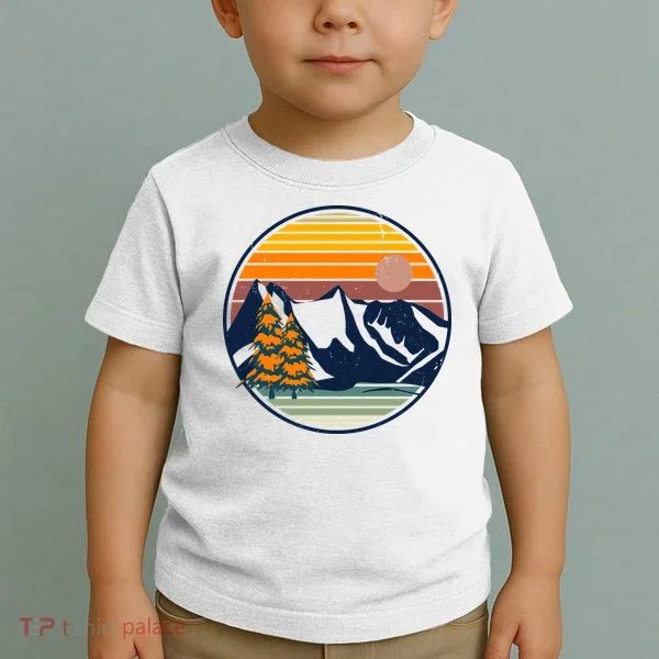 Retro Mountain Sunset Nature Toddler T-Shirt