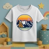 Retro Mountain Sunset Nature Toddler T-Shirt thumb 3
