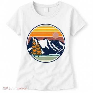 Retro Mountain Sunset Nature Women's T-Shirt