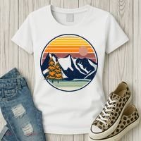 Retro Mountain Sunset Nature Women's T-Shirt thumb 3
