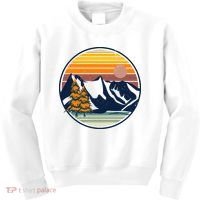 Retro Mountain Sunset Nature Kids Sweatshirt thumb 0