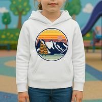 Retro Mountain Sunset Nature Kids Hoodie thumb 3