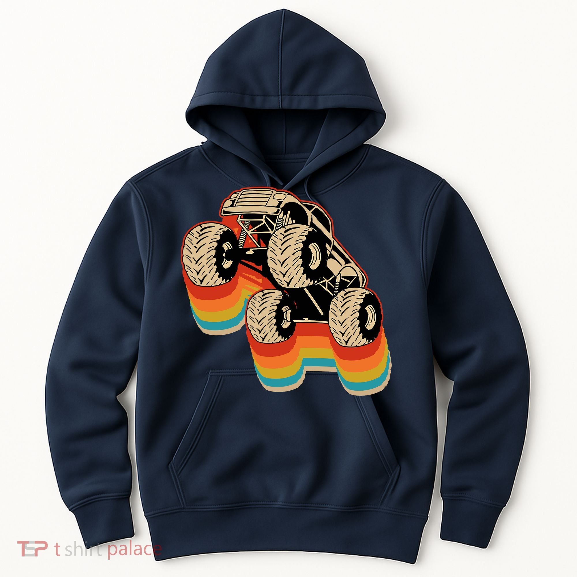 Retro Monster Truck Big Style Truck Hoodie