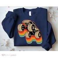 Retro Monster Truck Big Style Truck Sweatshirt thumb 2