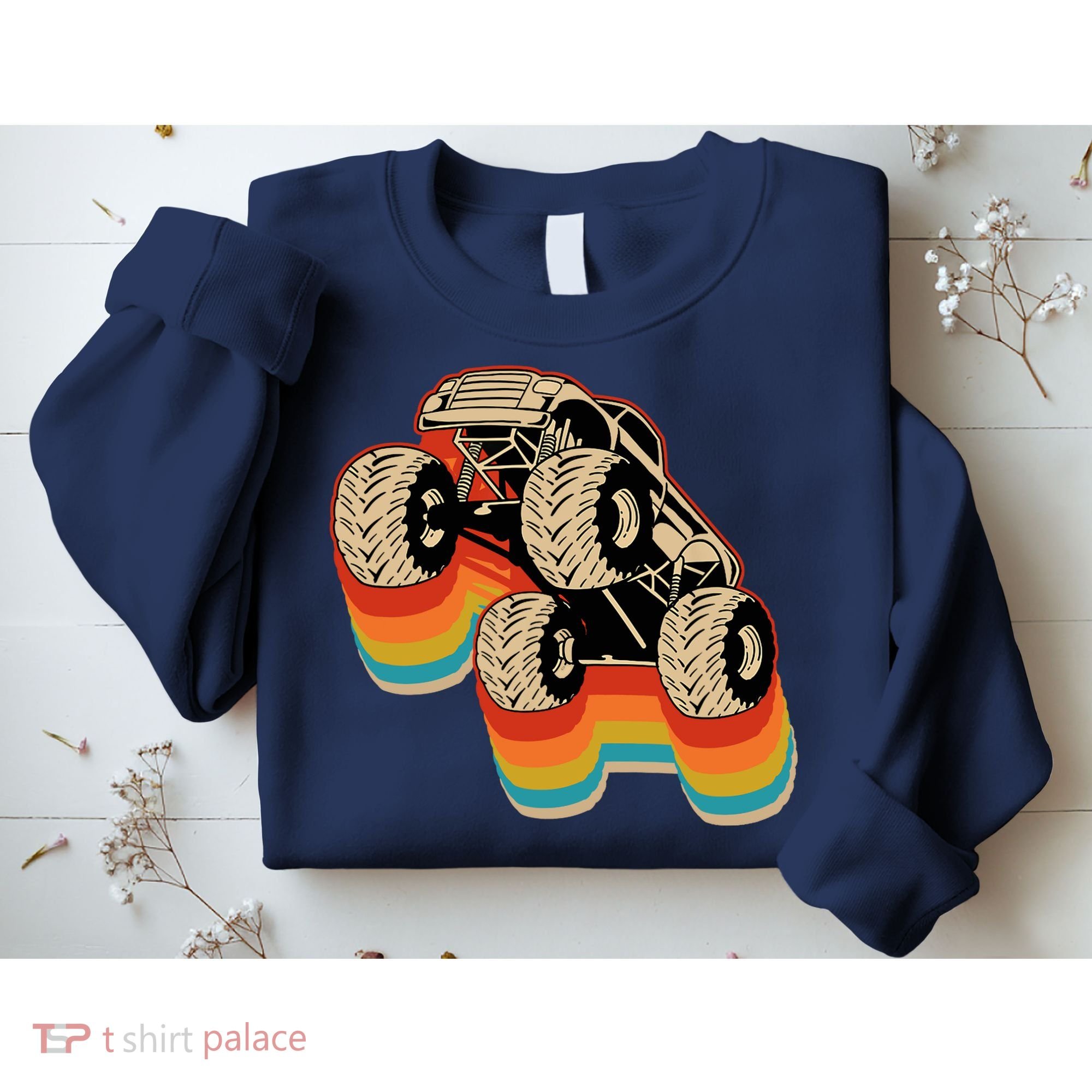 Retro Monster Truck Big Style Truck Sweatshirt