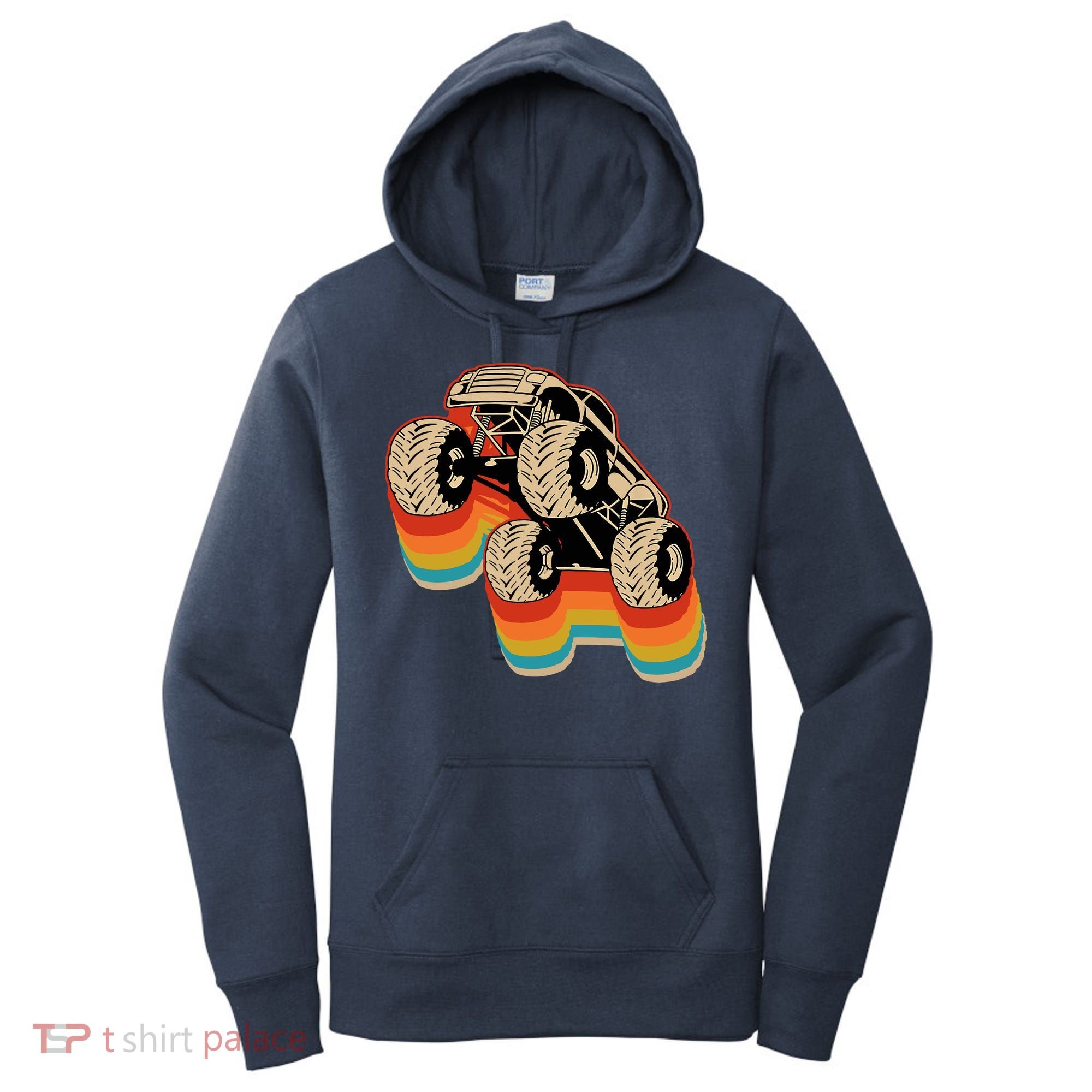 Retro Monster Truck Big Style Truck Women's Hoodie