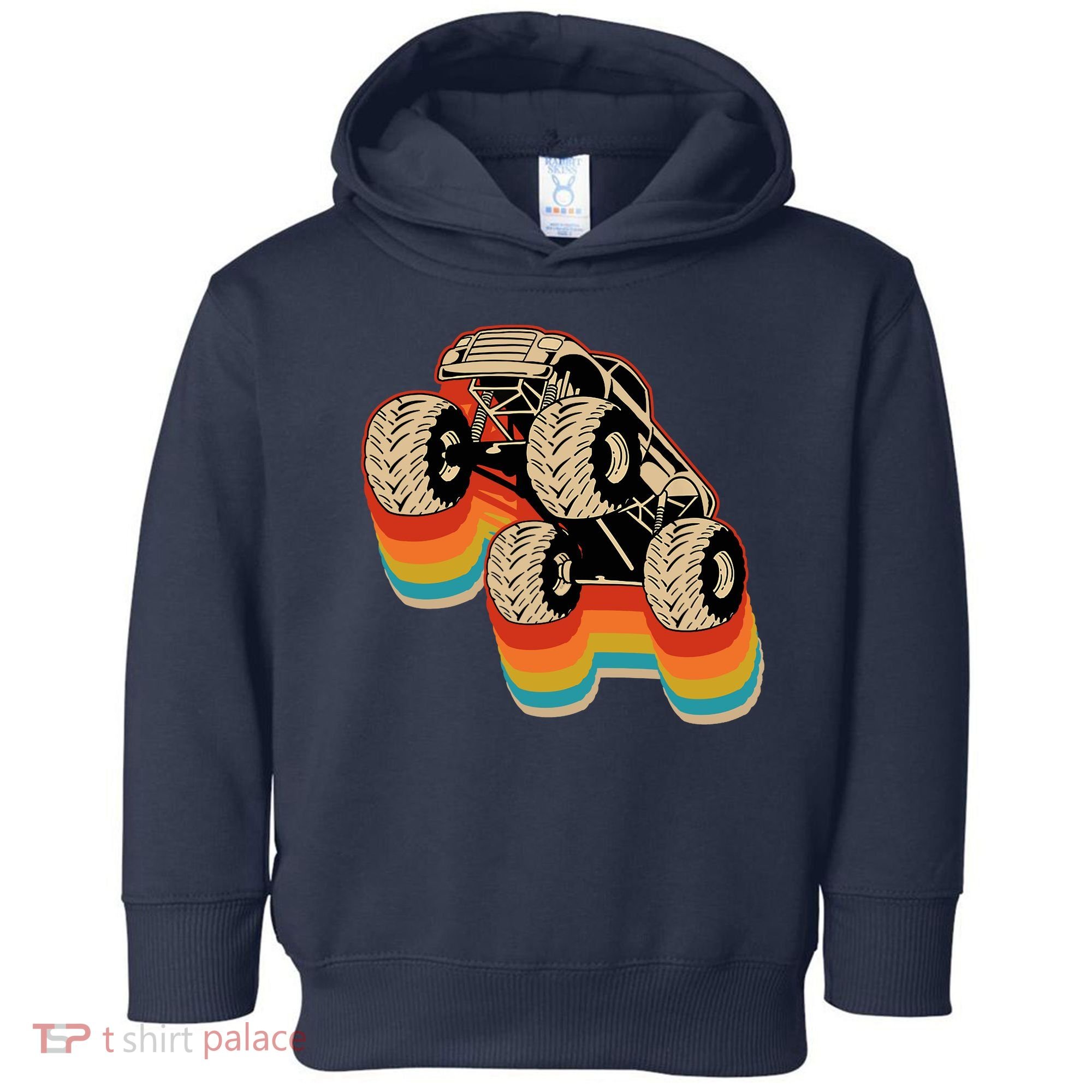 Retro Monster Truck Big Style Truck Toddler Hoodie