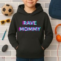 Rave Mommy Techno Edm Music Festival Mother Mom Raver Kids Hoodie thumb 2