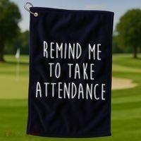 Remind Me To Take Attendance Funny Teacher Golf Towel thumb 1