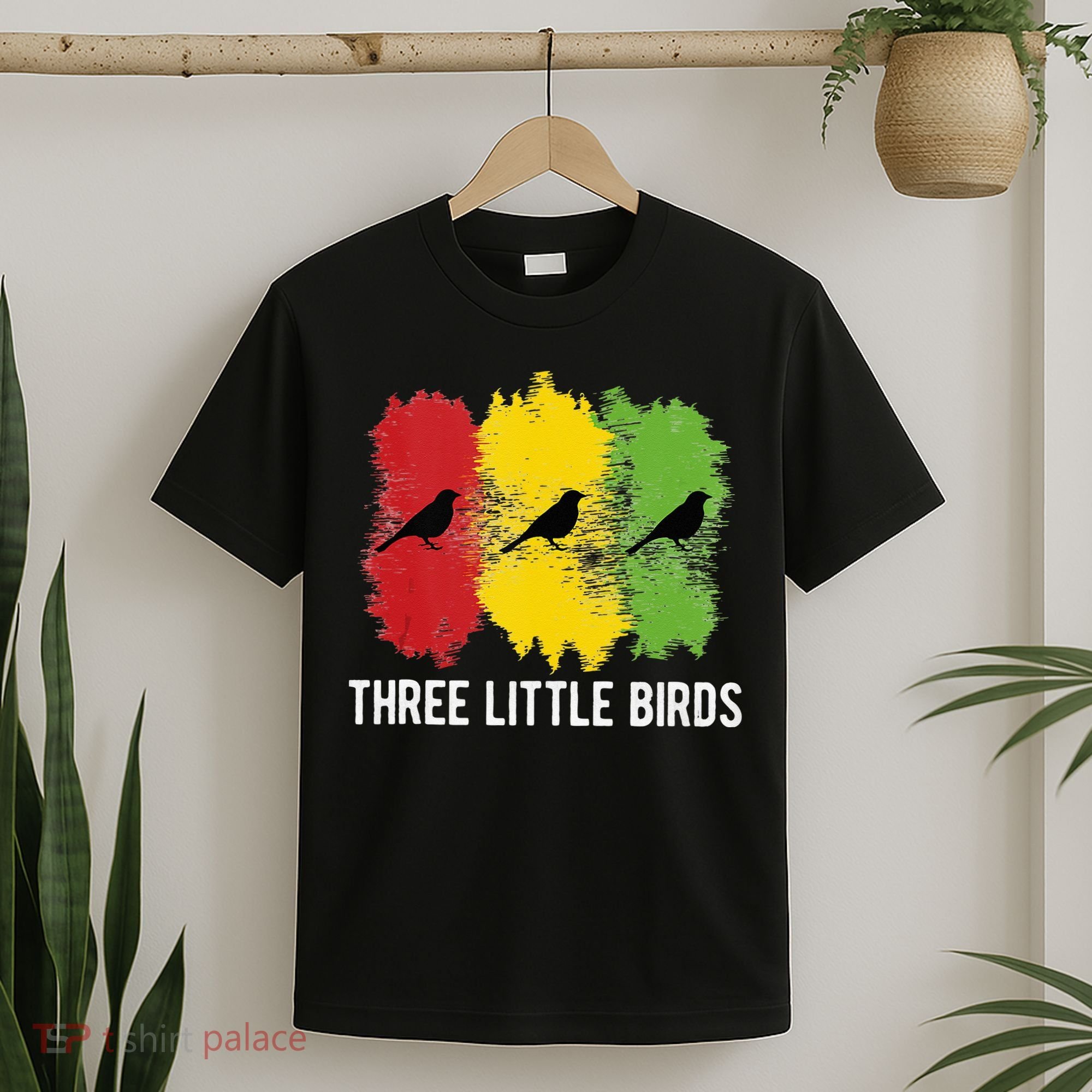 Reggae Music Three Little Birds Quote Slogan Fun Gift T-Shirt