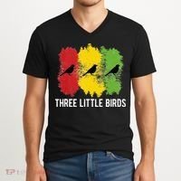 Reggae Music Three Little Birds Quote Slogan Fun Gift V-Neck T-Shirt thumb 2