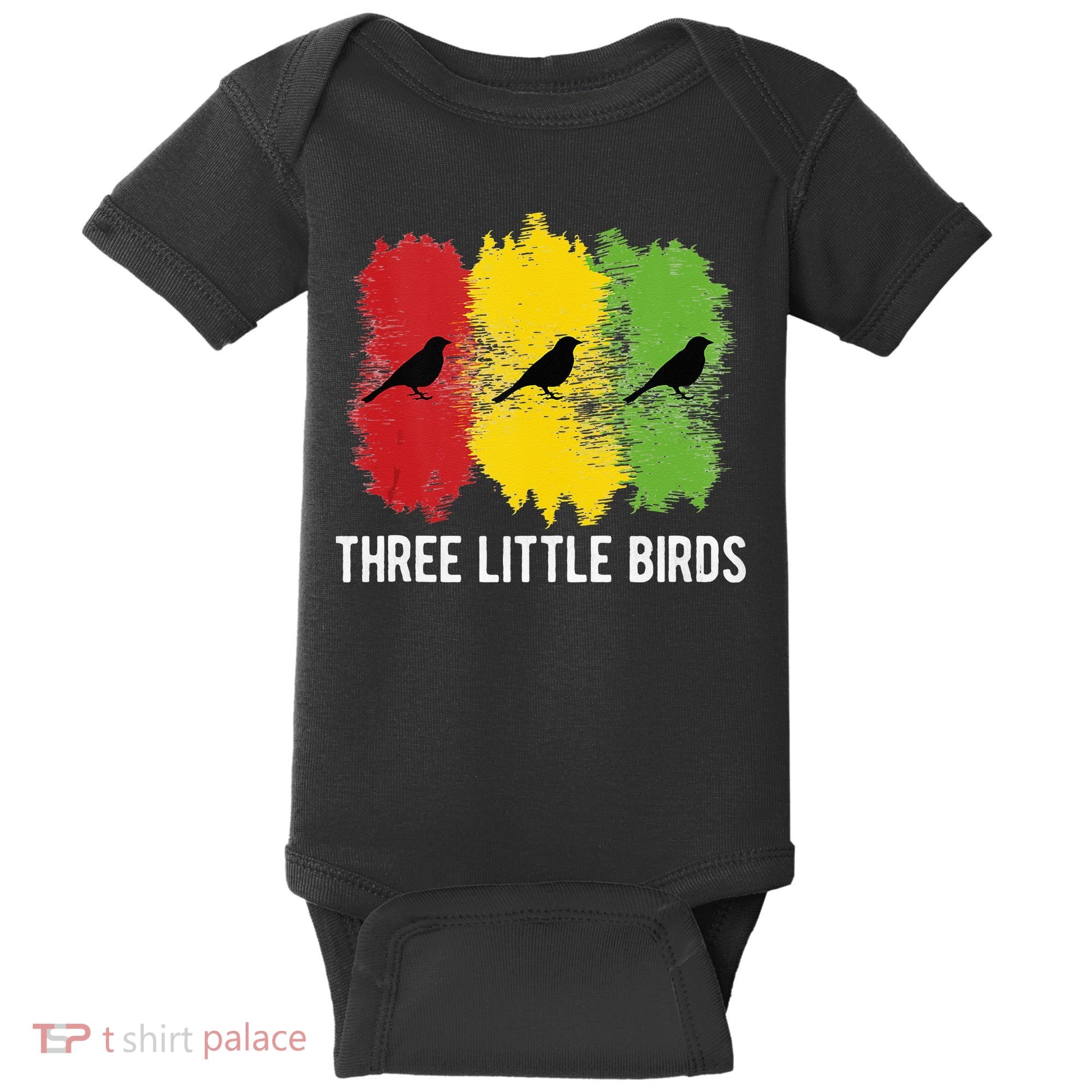 Reggae Music Three Little Birds Quote Slogan Fun Gift Baby Bodysuit