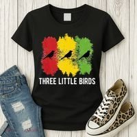 Reggae Music Three Little Birds Quote Slogan Fun Gift Women's T-Shirt thumb 3
