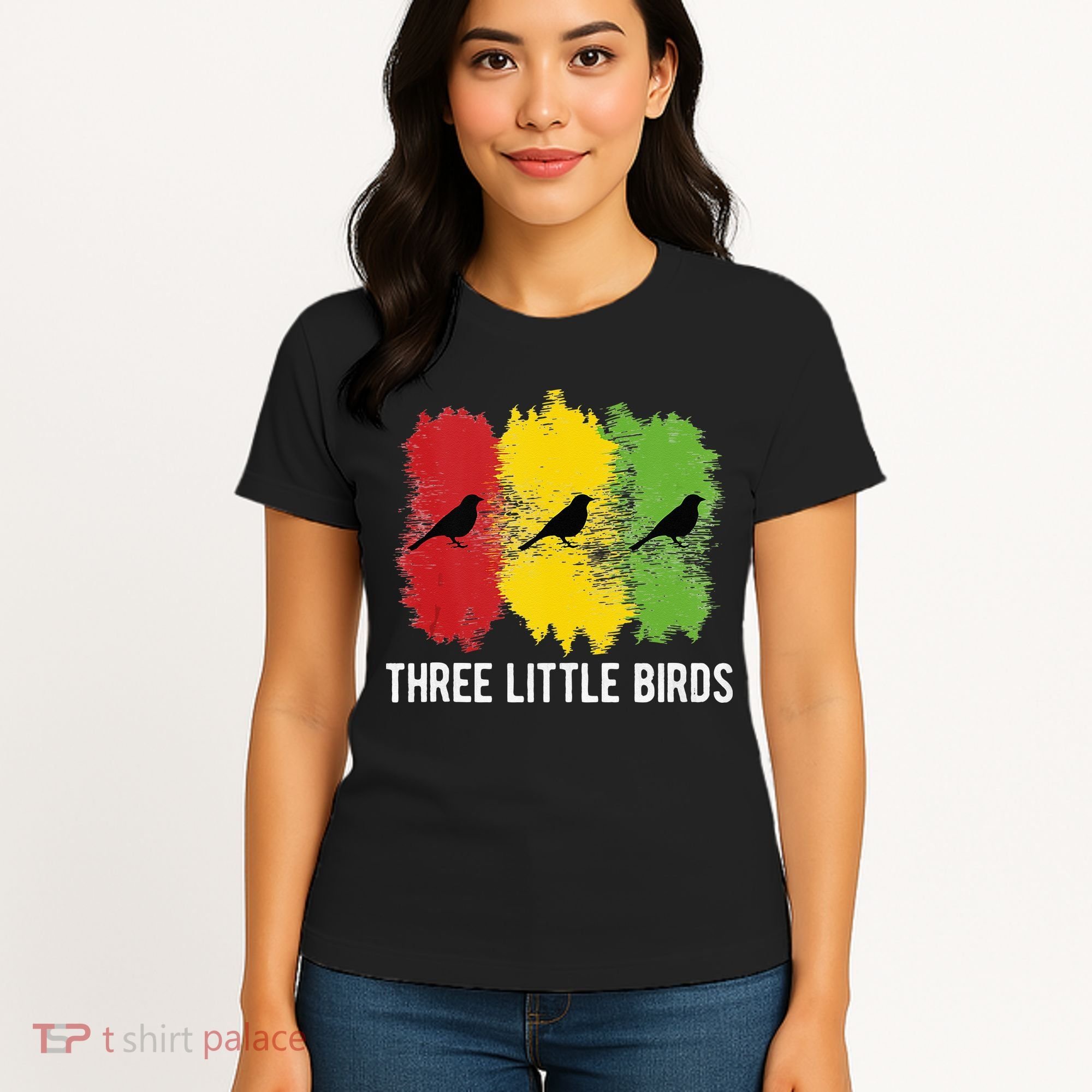 Reggae Music Three Little Birds Quote Slogan Fun Gift Women's T-Shirt