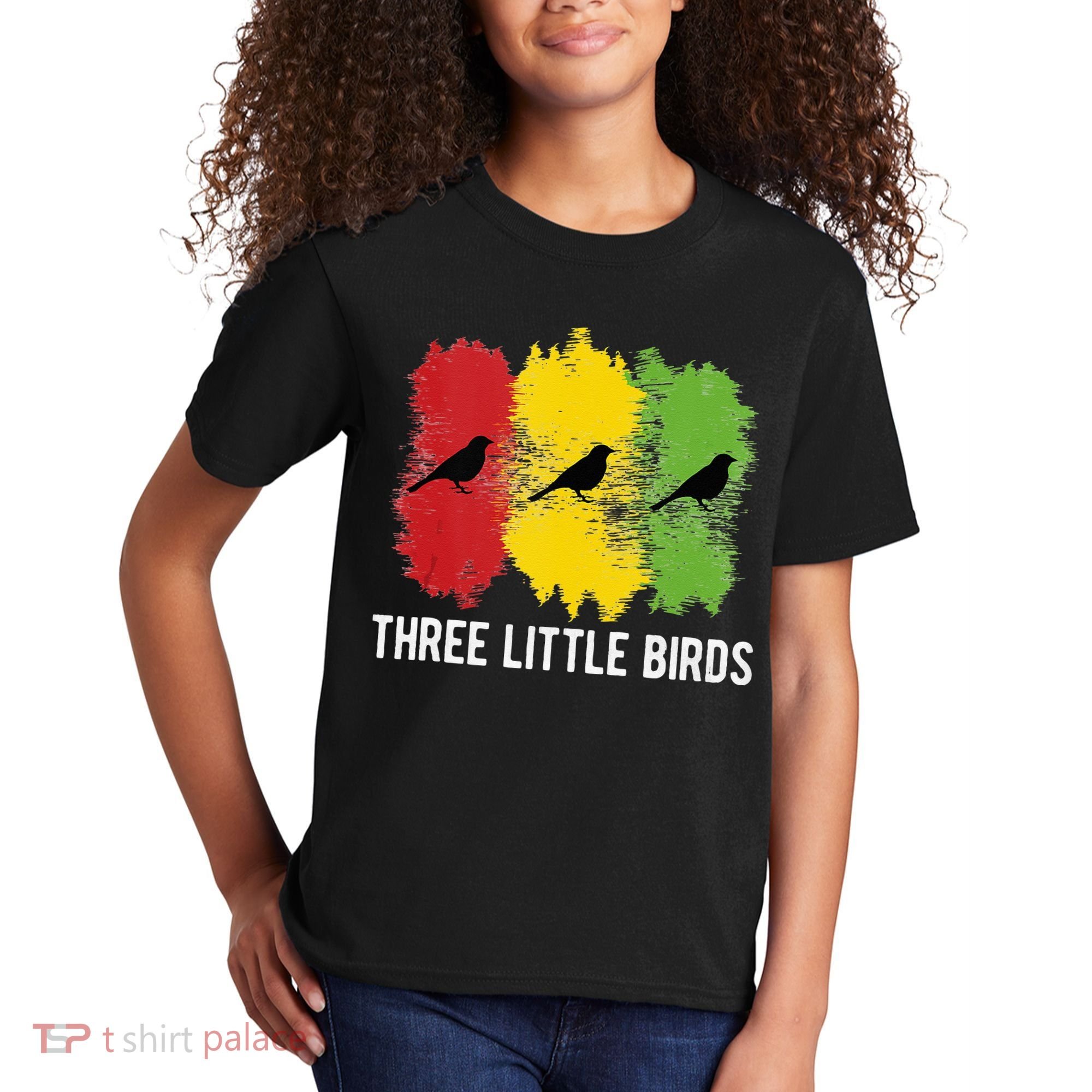 Reggae Music Three Little Birds Quote Slogan Fun Gift Kids T-Shirt