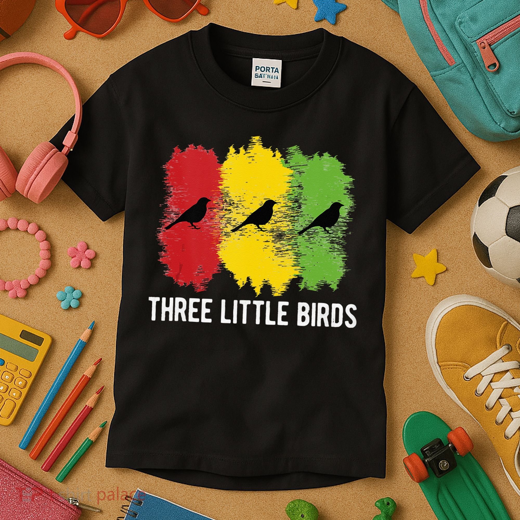 Reggae Music Three Little Birds Quote Slogan Fun Gift Kids T-Shirt