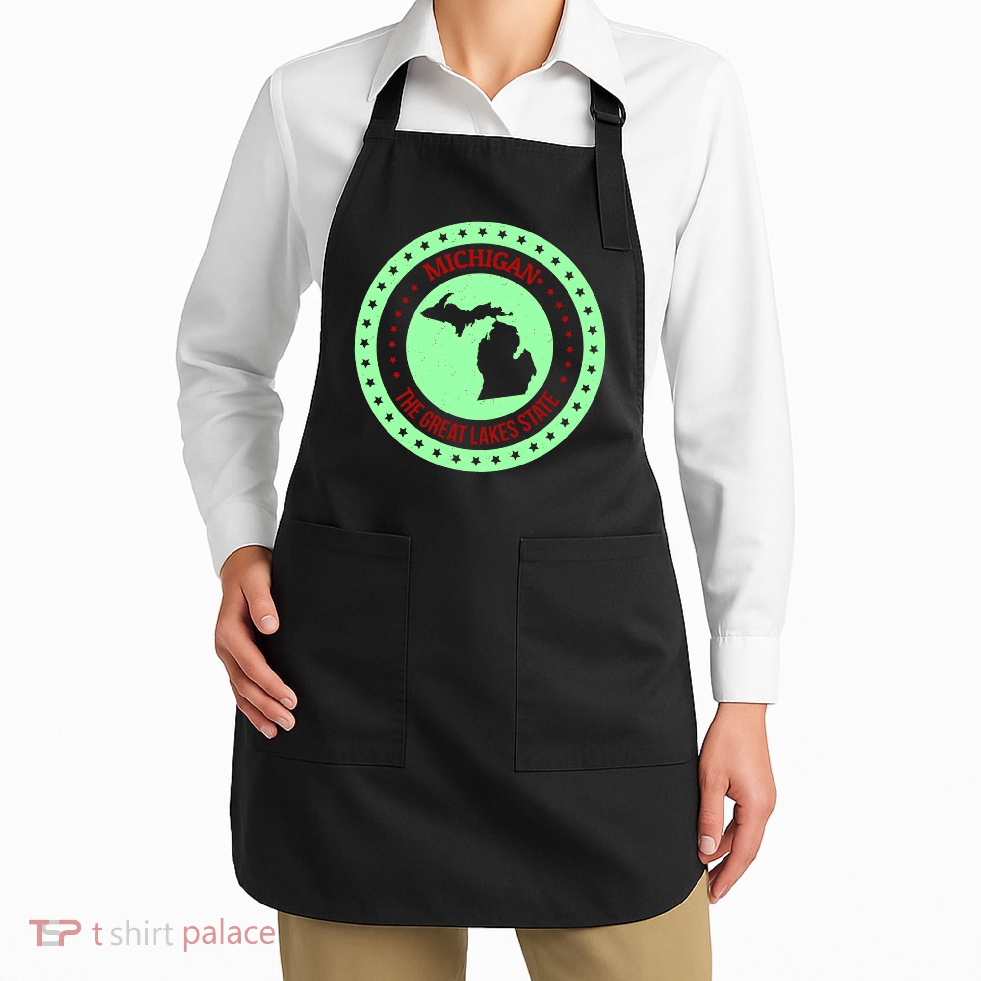 Retro Michigan The Great Lake State Logo Apron