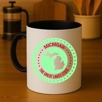 Retro Michigan The Great Lake State Logo Coffee Mug thumb 4