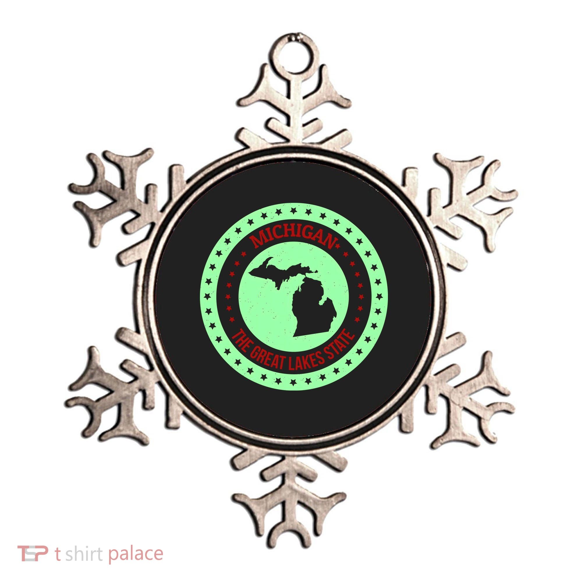 Retro Michigan The Great Lake State Logo Ornament
