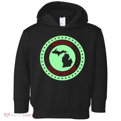 Retro Michigan The Great Lake State Logo Toddler Hoodie