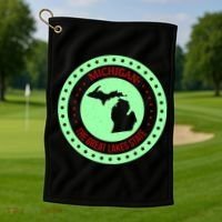 Retro Michigan The Great Lake State Logo Golf Towel thumb 1