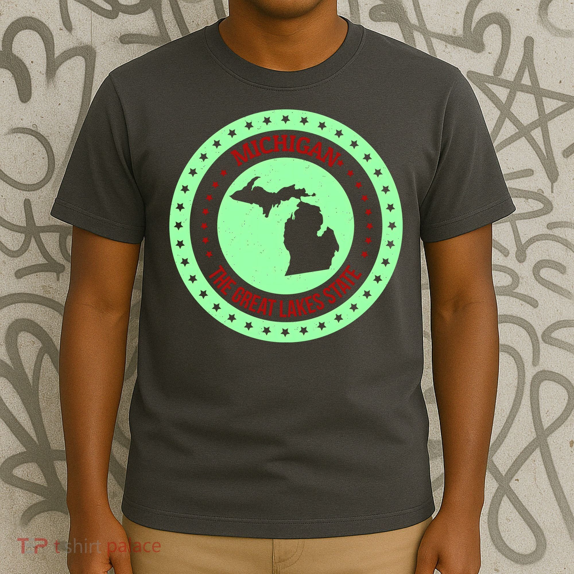 Retro Michigan The Great Lake State Logo T-Shirt
